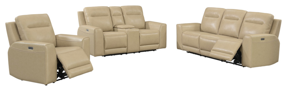 Doncella Power Reclining 3  Piece Set   Contemporary   Living Room Furniture Sets   by Steve Silver  Houzz