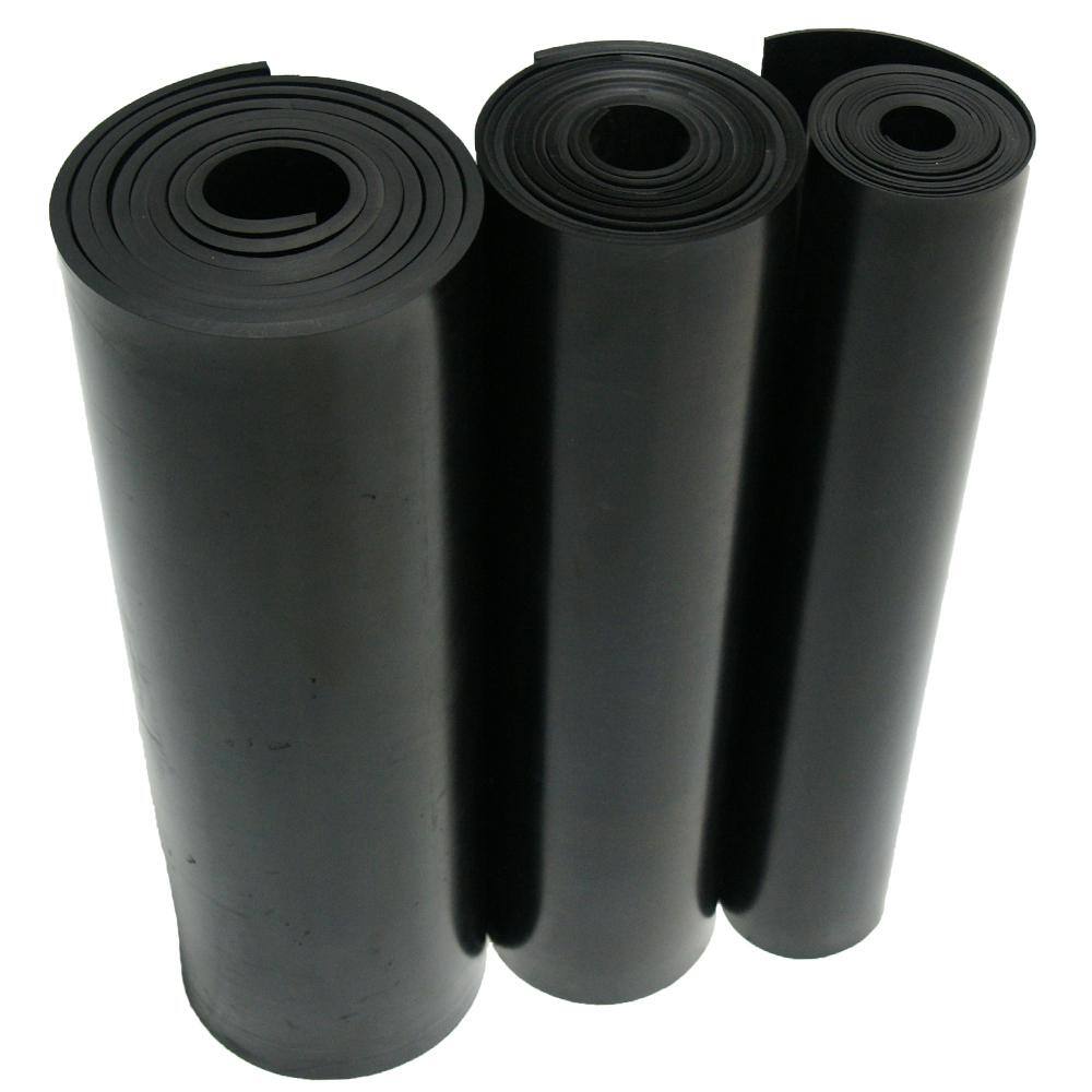 Rubber-Cal Nitrile 18 in. x 36 in. x 240 in. Commercial Grade 60A Rubber Sheet Black Buna Sheets 20-111-0125-36-240