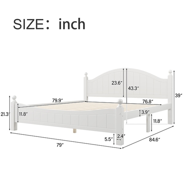 6 Pieces Wood Bedroom Sets， Nightstand*2+ Chest+ Dresser+ Mirror+ Bed - - 36905678