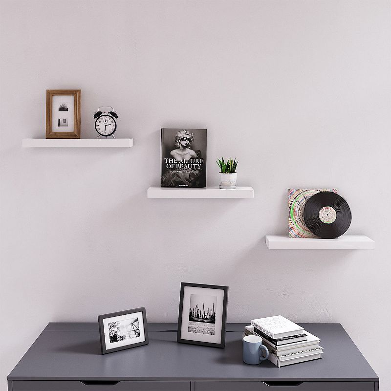 Floating Wall Shelf， Decorative Display Corner Invisible Bracket Support