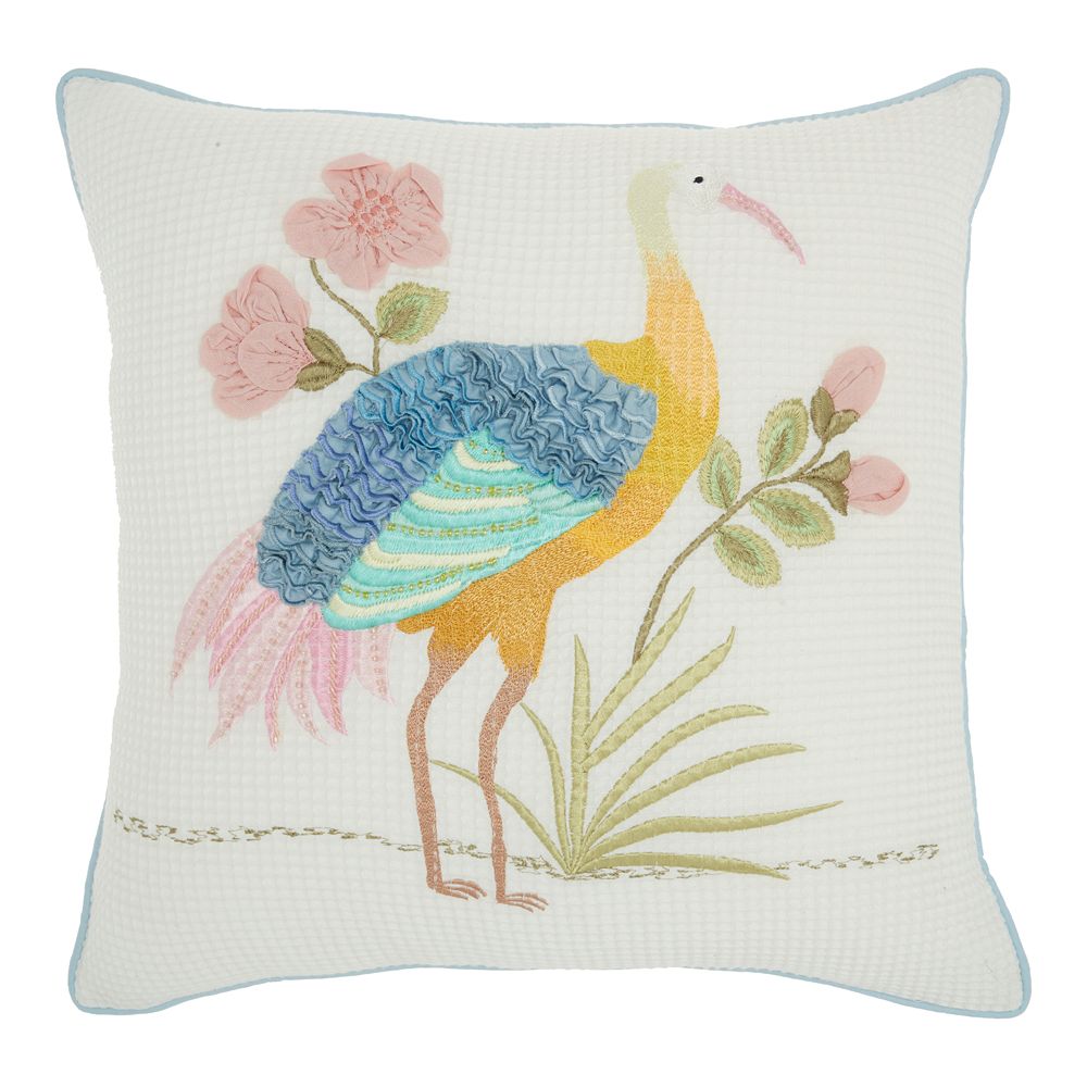 Mina Victory Plushlines Garden Crane Throw Pillow