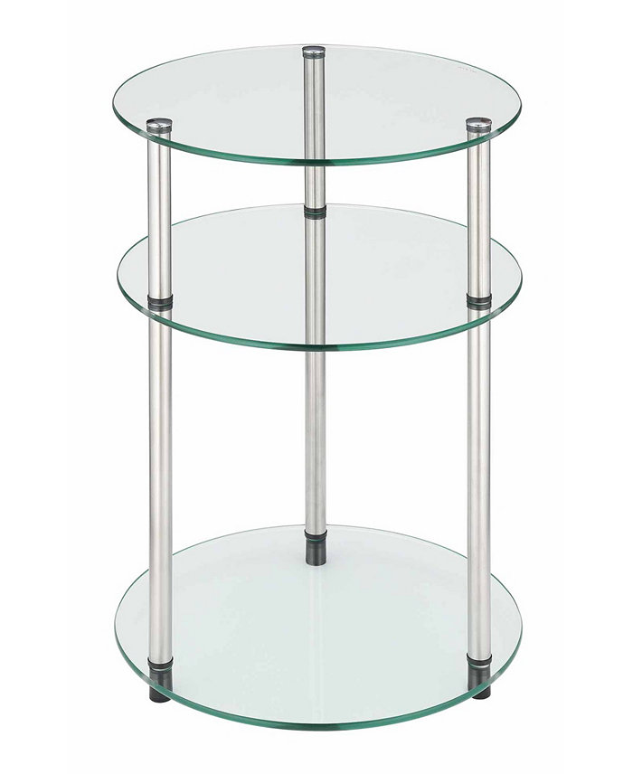 Convenience Concepts 15.75 Glass Designs2Go 3 Tier Round Table