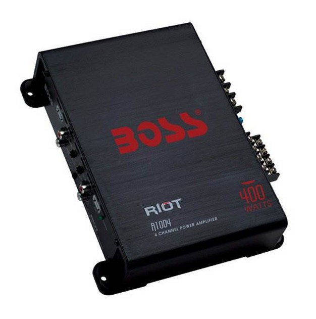 Boss Audio Systems R1004 Riot 400w 4 channel Class A b 2 Ohm Stable Full Range Car Audio High Power Amplifier With 8 Gauge Amp Installation Wiring Kit