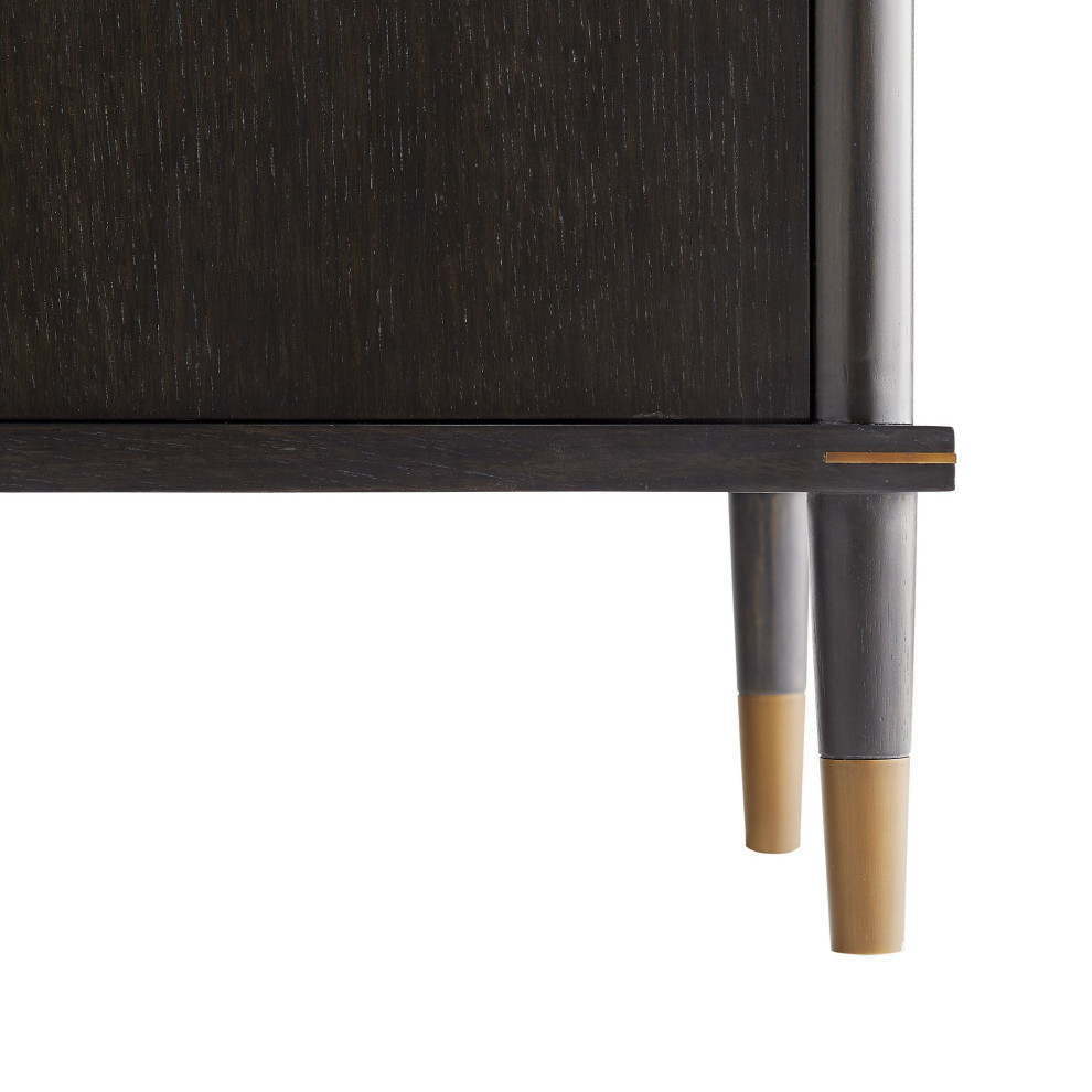 Jobe Cabinet  Ebony  Antique Brass  Oak  42 quotW (5651 3MNNA)   Midcentury   Accent Chests And Cabinets   by Lighting Reimagined  Houzz