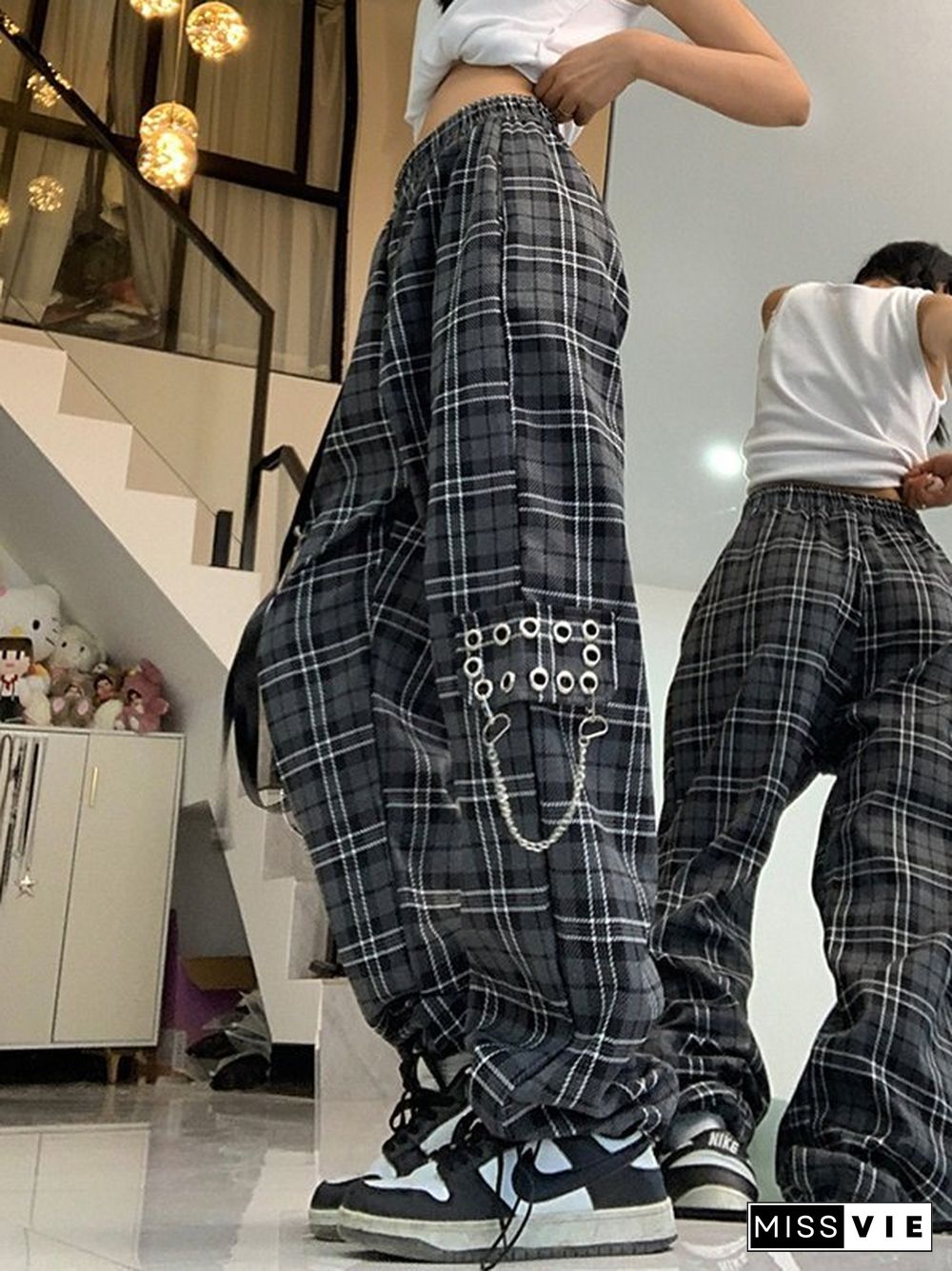 Vintage Check Cargo Pants