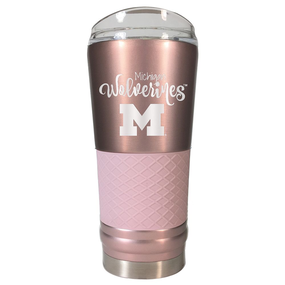 Michigan Wolverines 24-Ounce Draft Rose Gold Tumbler