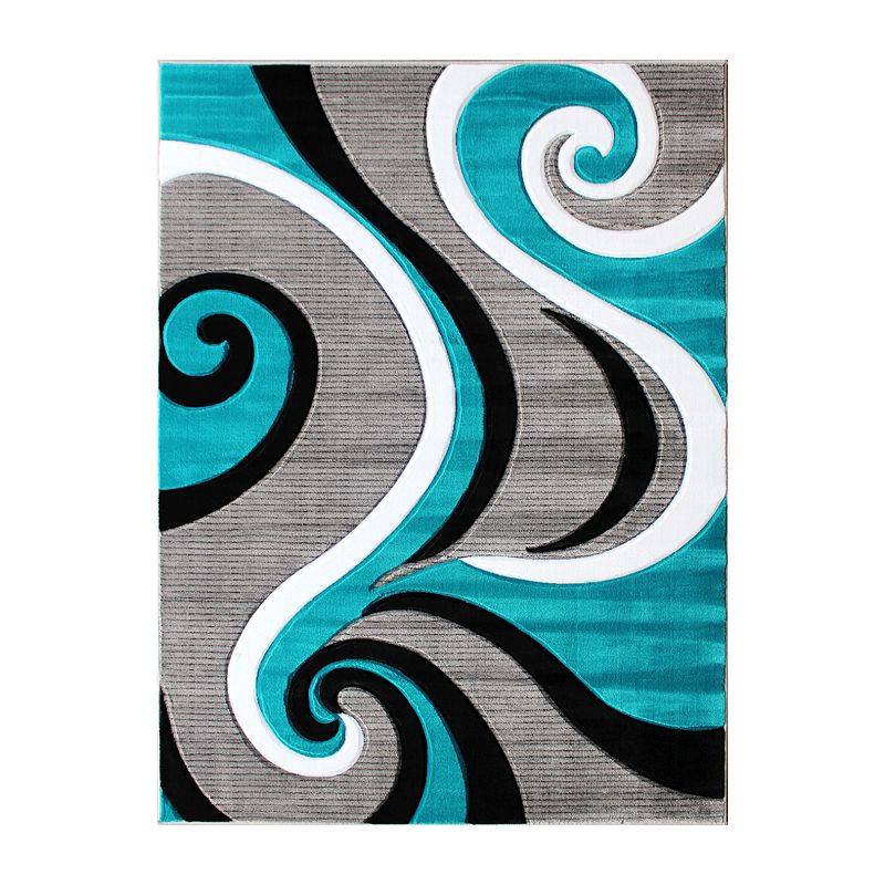 Masada Rugs Masada Rugs Sophia Collection 5'x7' Modern Contemporary Hand Sculpted Area Rug in Turquoise