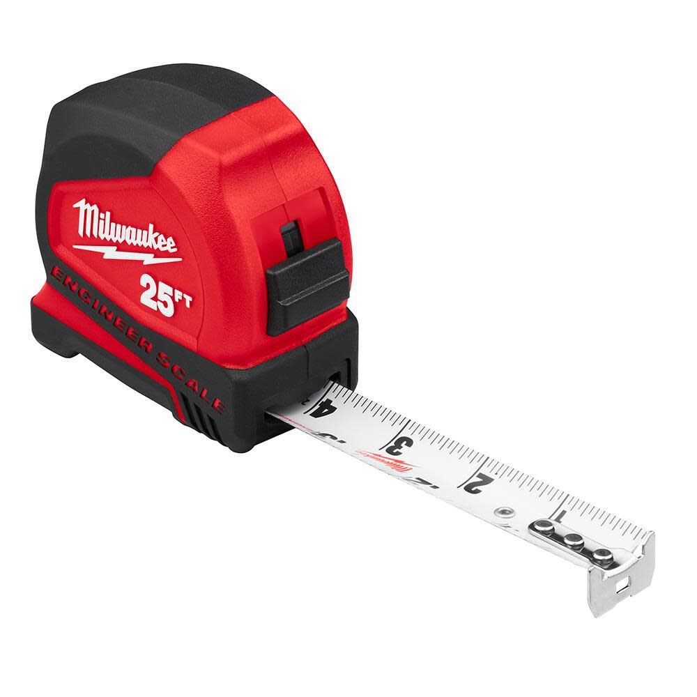 Milwaukee 25' Compact Tape Measure with Engineer Scale 48-22-6625E from Milwaukee