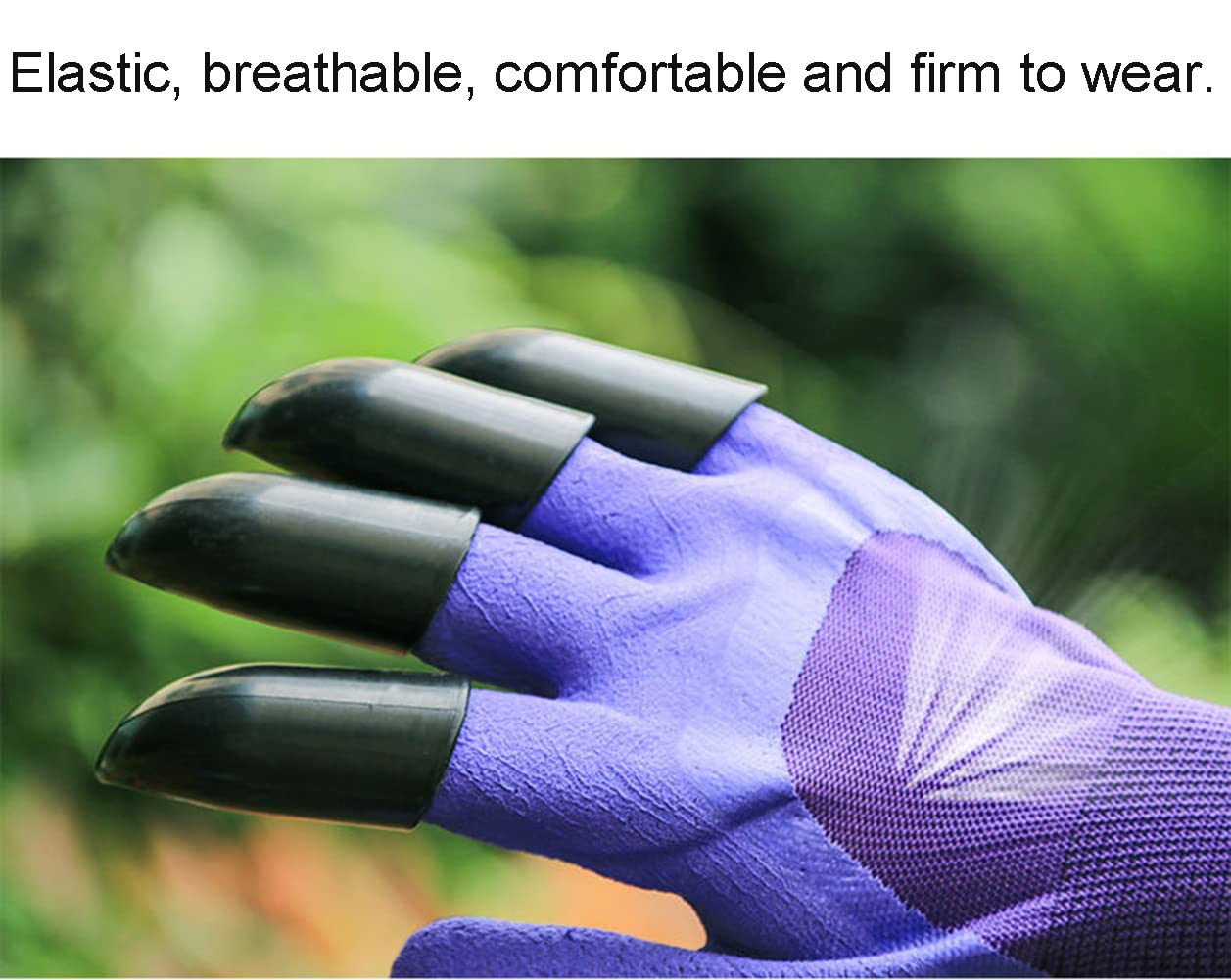 A Pair Of Gardening Gloves With Claws Multifunctional Gardening Gloves Purple ABS Waterproof Home Garden Gloves