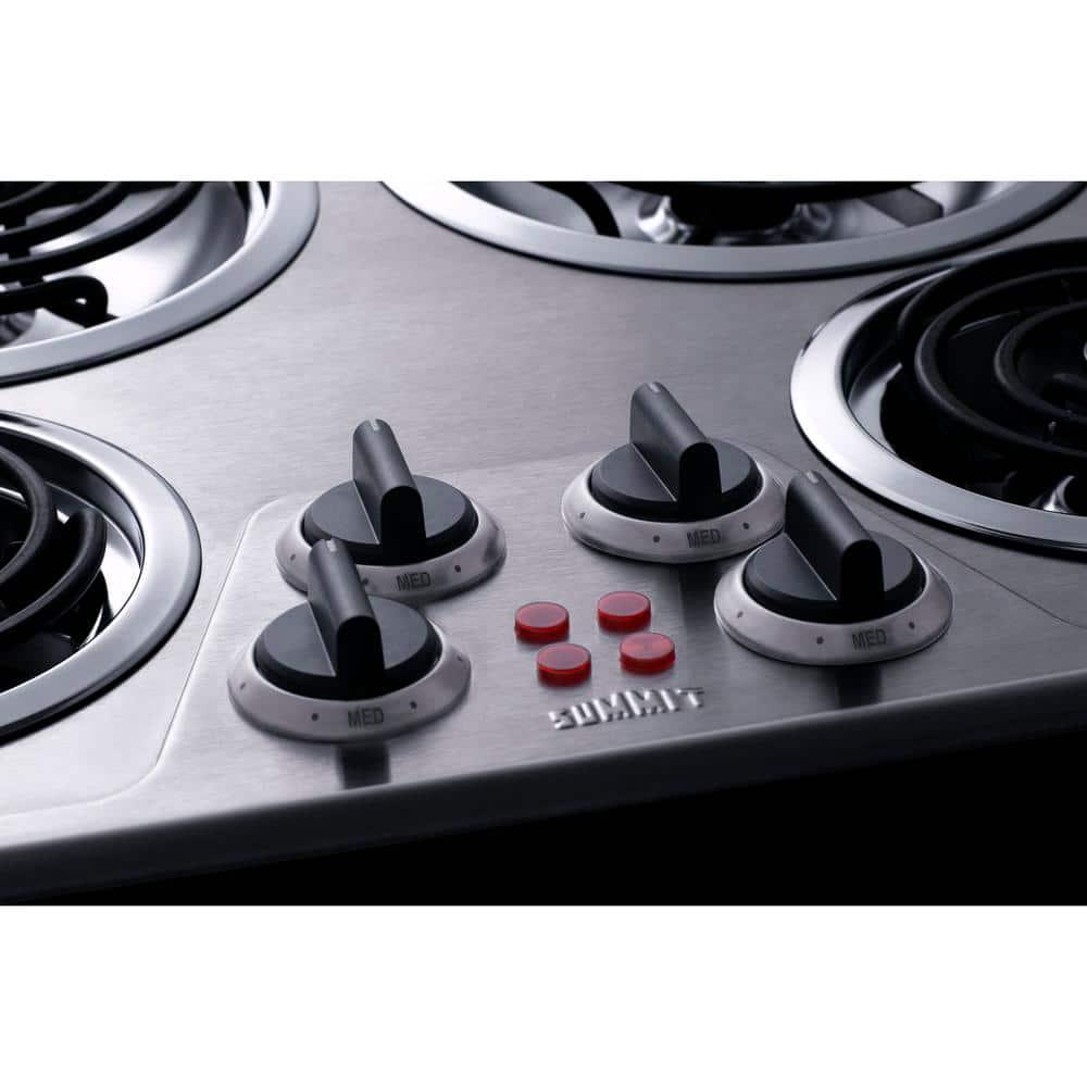 Summit Appliance 24 in Coil Top Electric Cooktop in Stainless Steel with 4 Elements