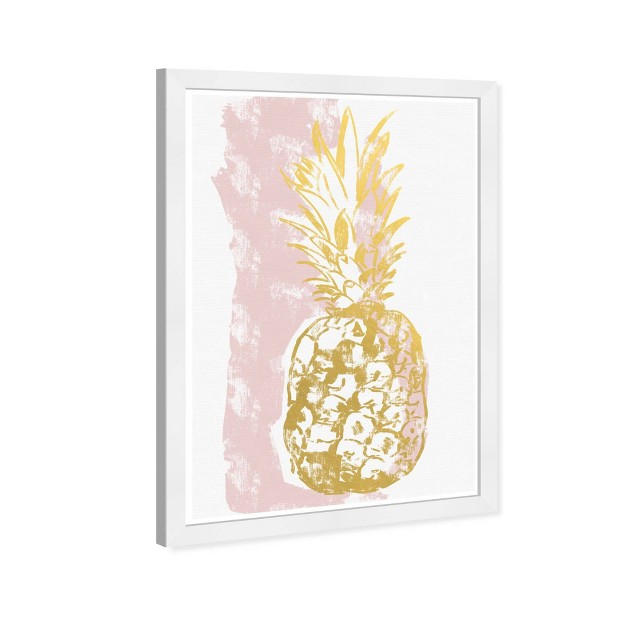 X 21 quot Gold And Blush Pineapple Food And Cuisine Framed Art Print Wynwood Studio