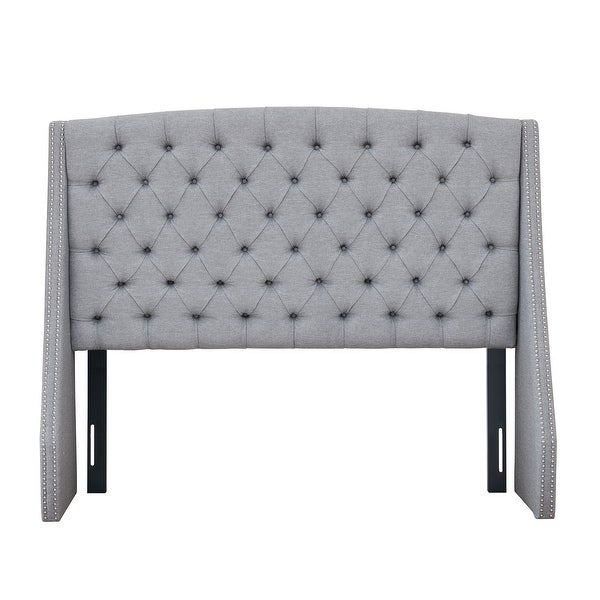 Madison Park Estella Grey Upholstery Headboard - - 15871108