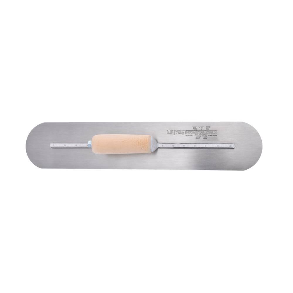 MARSHALLTOWN 18 in. x 4 in. Finishing Trl-Fully Rounded Curved Wood Handle Trowel MXS81FR