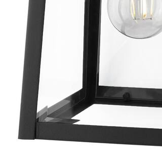 Home Decorators Collection Blakeley Transitional 1-Light Black Outdoor Wall Light Fixture with Clear Beveled Glass W 09905