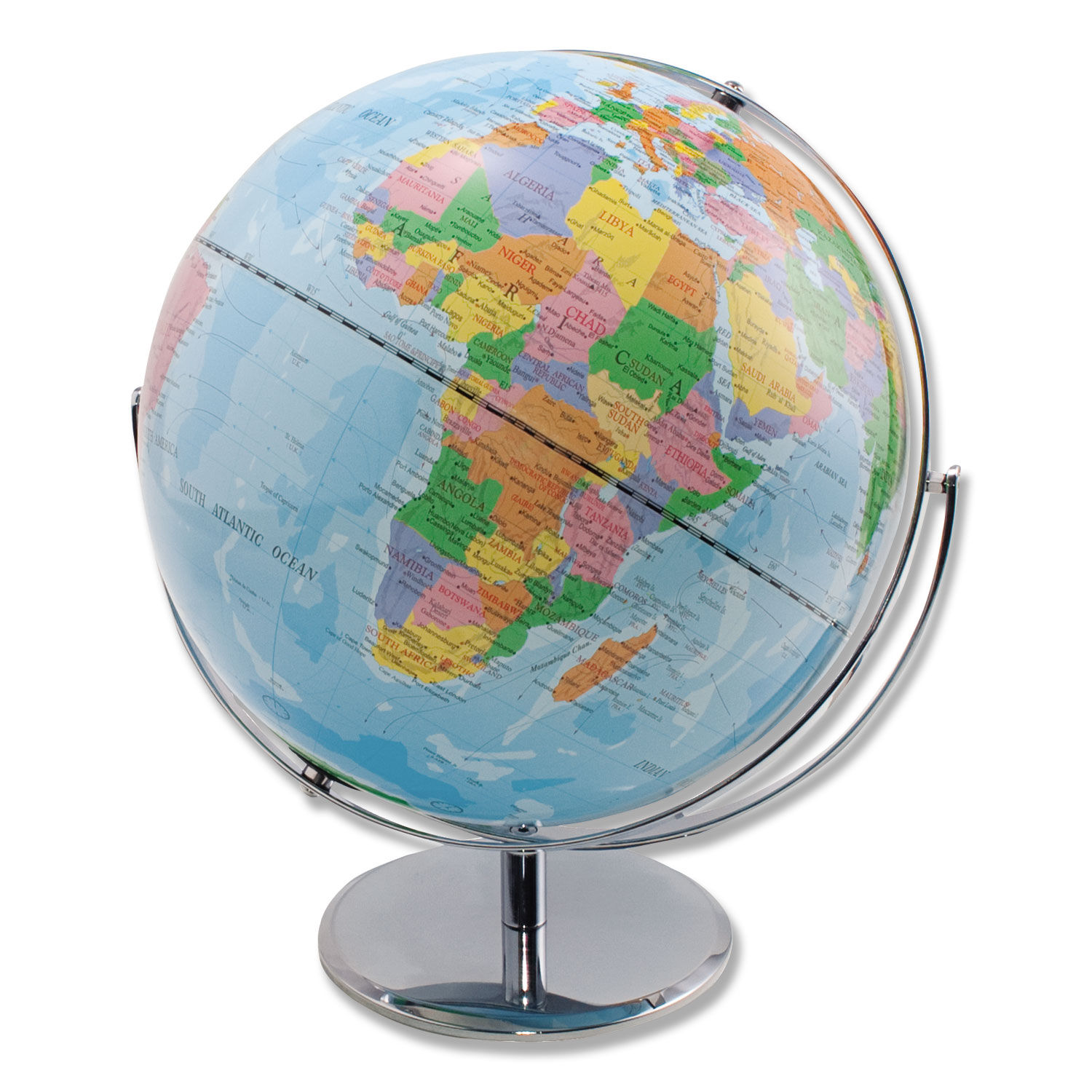 12-Inch Globe with Blue Oceans by Advantus AVT30502