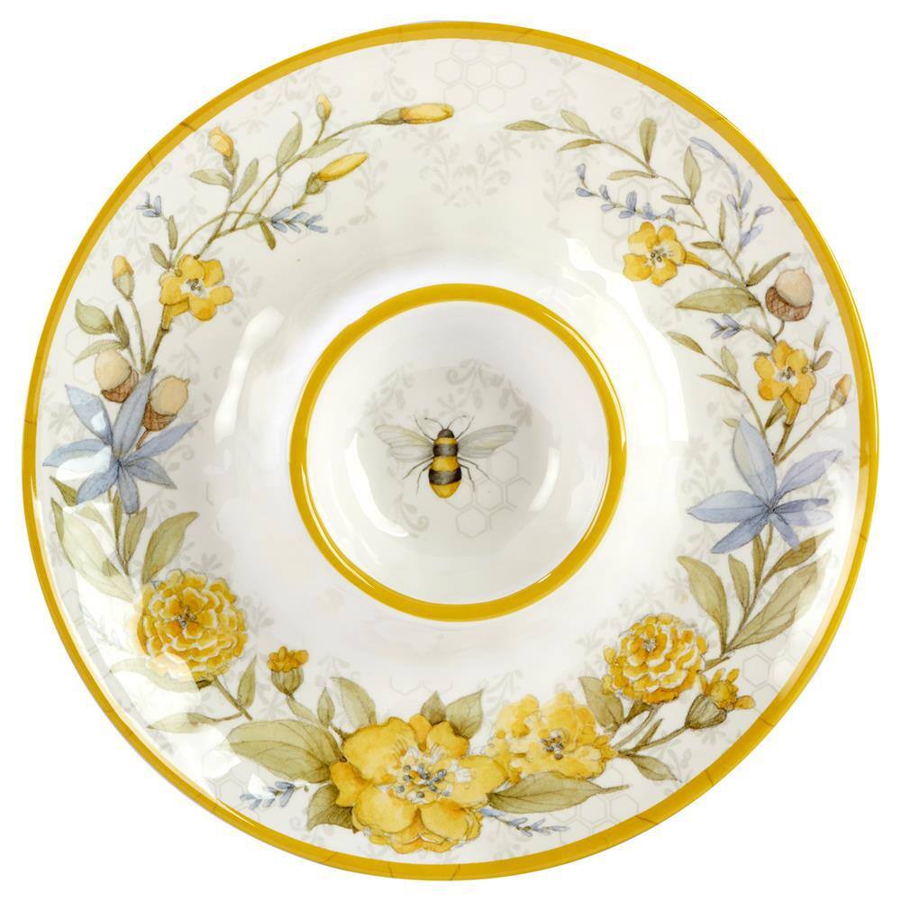 Certified International Bee Sweet Hostess Set 14.5 in. Assorted Colors Melamine Platters (Set of 3) 92528