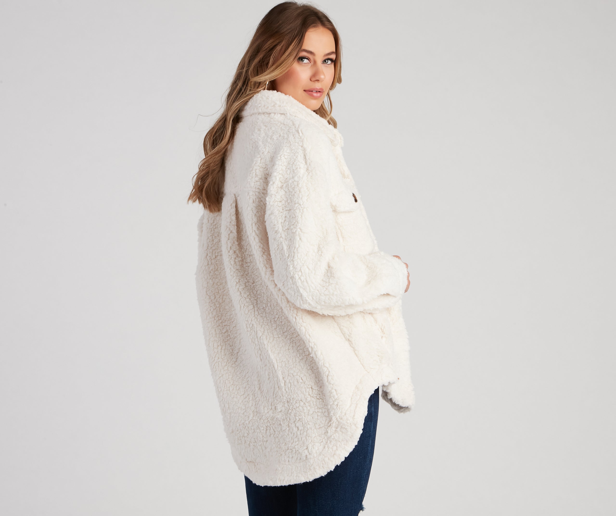 All About Knit Sherpa Shacket