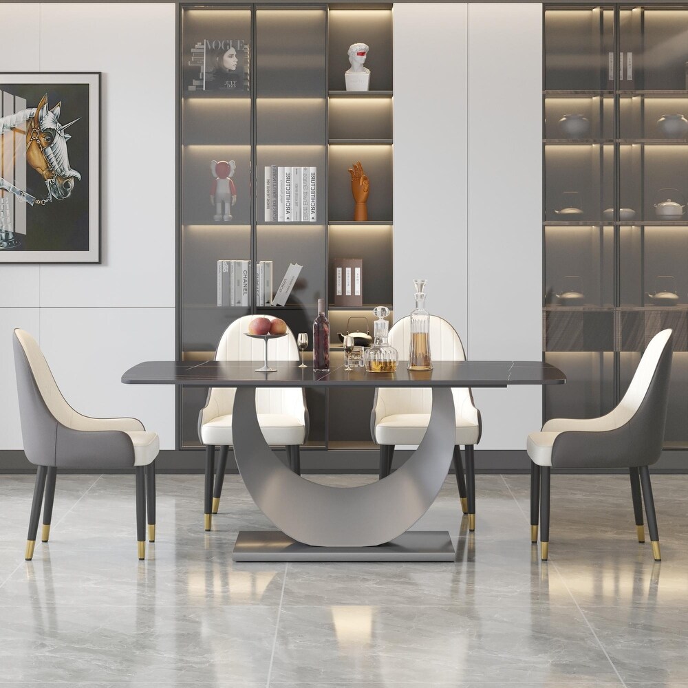 71'' Modern Rectangular Sintered Stone Dining Table