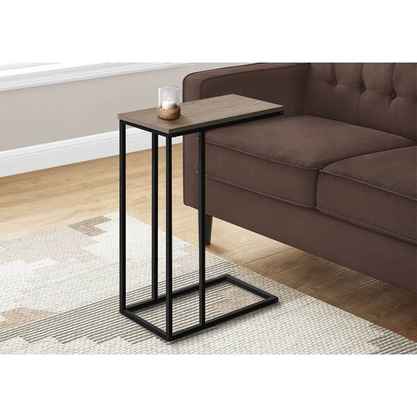 Accent Table， C-shaped， End， Side， Snack， Living Room， Bedroom， Metal， Laminate， Contemporary， Modern - 15.75