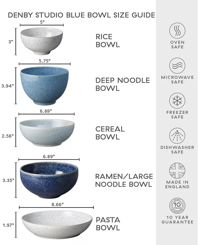 Denby Studio Blue 4-Pc. Pasta Bowl Set