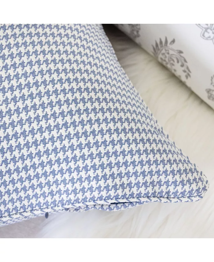 Homey Cozy Sophia Houndstooth Square Decorative Throw Pillow