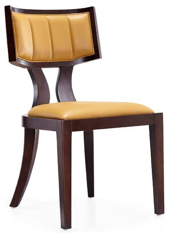 Pulitzer Dining Chair  Set of 2  Pearl White/Walnut   Transitional   Dining Chairs   by Kolibri Decor  Houzz