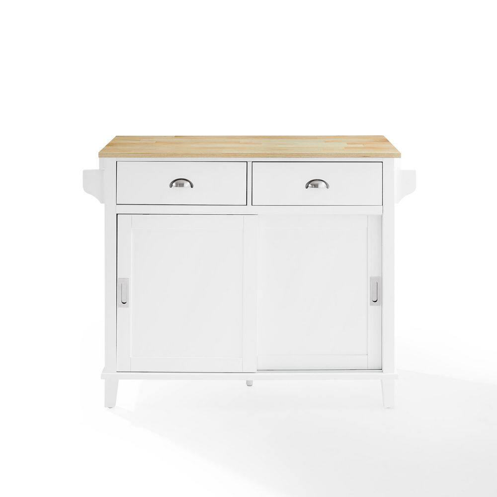 CROSLEY FURNITURE Cora White Kitchen Island with Drop Leaf CF3039NA-WH