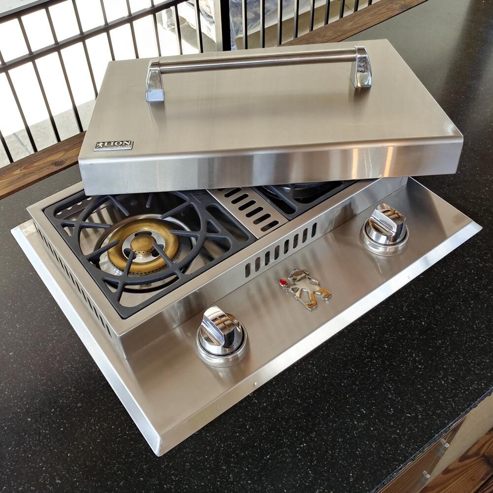 Lion Stainless Steel Drop In Natural Gas Double Side Burner