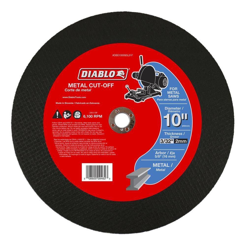 DIABLO 10 in. x 332 in. x 58 in. Metal Cut-Off Disc (5-Pack) DBD100093L01F005