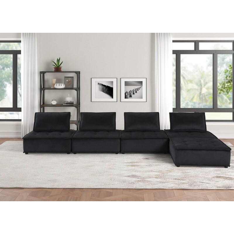 Anna Velvet 5 Pc Sofa and Loveseat