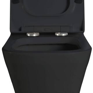 FINE FIXTURES Stanton 12 in. Rough-In 1-piece 1 GPF 1.6 GPF Dual Flush Elongated Toilet in Black Seat Included MOTB9BL