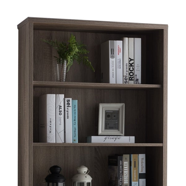 Wooden Display Cabinet， Dark taupe Brown