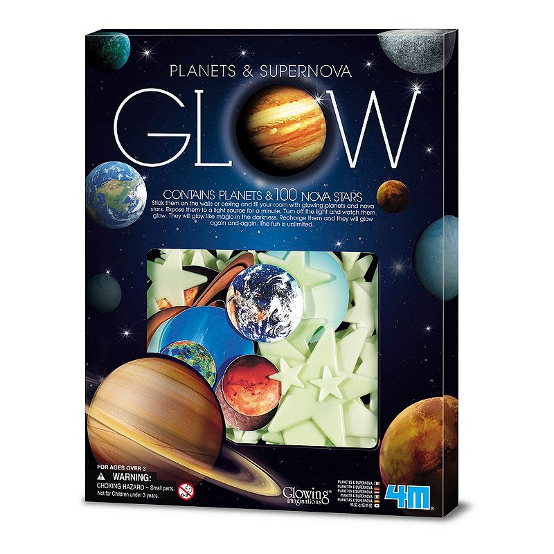 Toysmith 4M Glow-In-The-Dark Planets and Supernova Stars Foam Stick-Ons