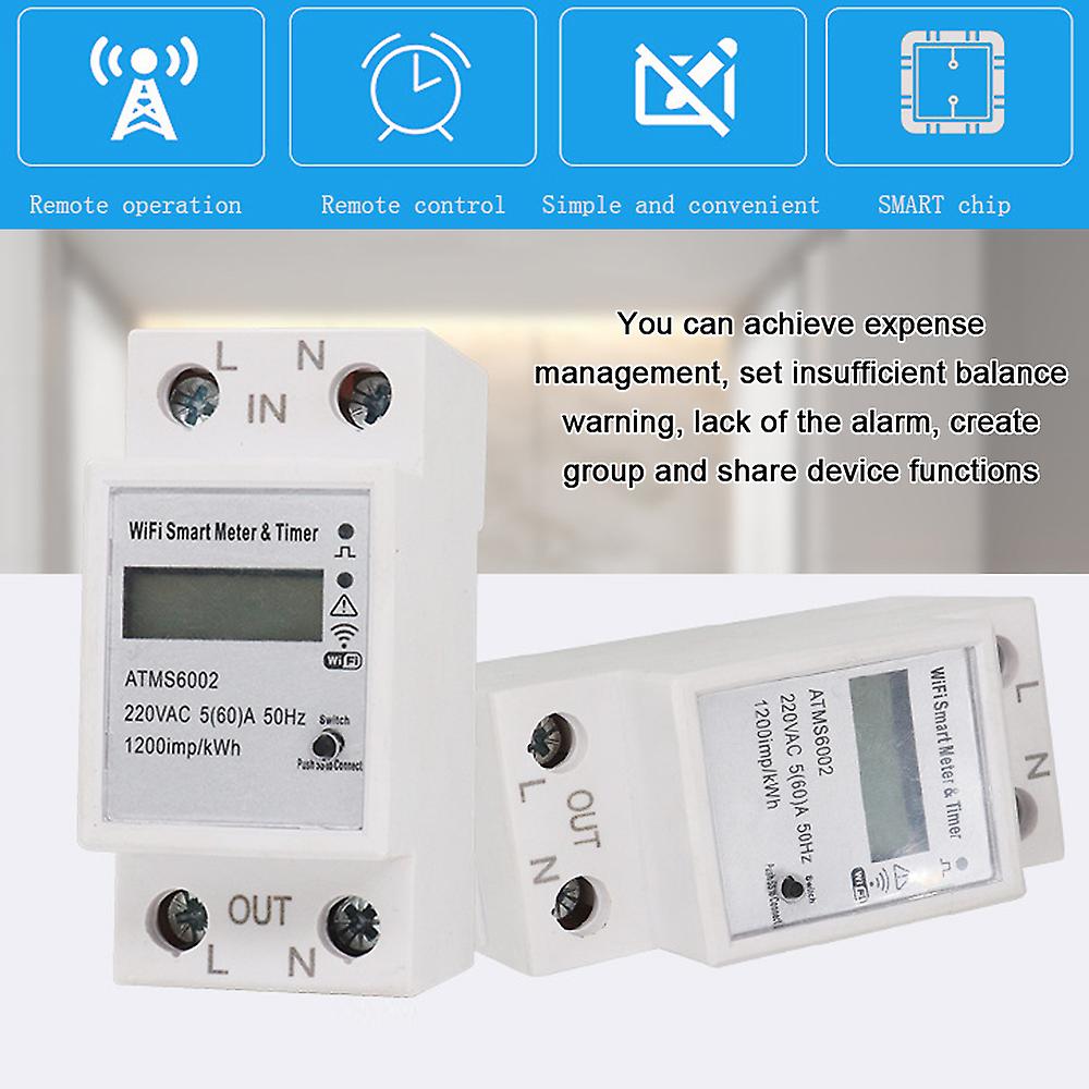 Tuya Wifi Intelligent Electric Meter Intelligent Energy Meter Timer Home Electric Meter Mobilephone App Remotes Control No Need Manual Meter Reading I