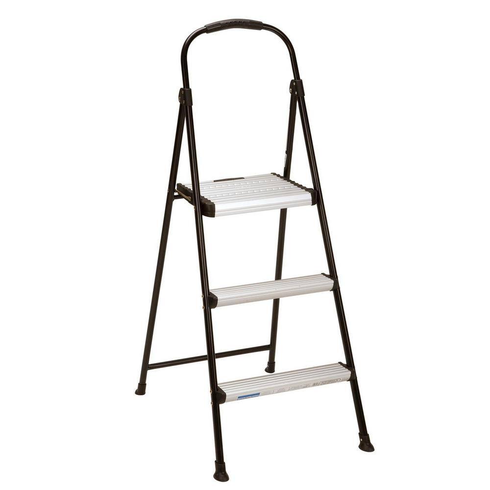 Cosco 3-Step Folding Step Stool with Rubber Hand Grip 11425ABK1E