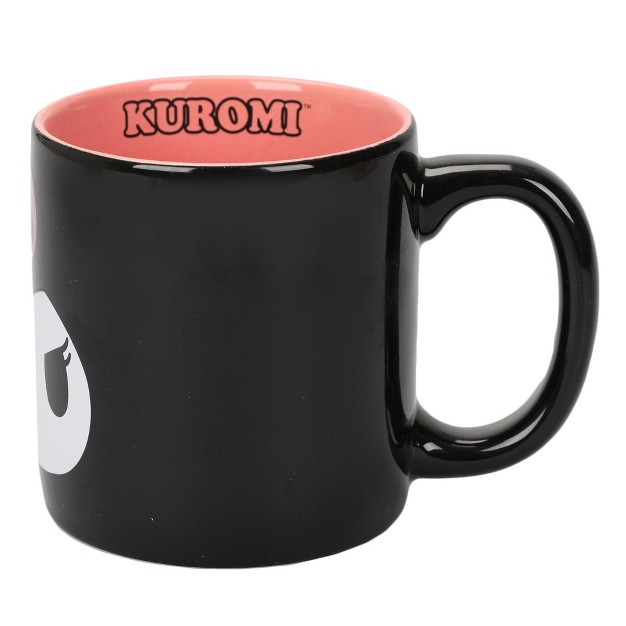 Kuromi Cute Character 16 Oz Black Ceramic Mug