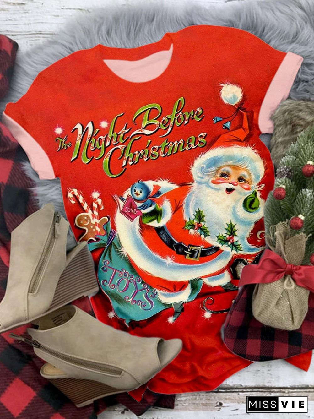 The Night Before Christmas Crew Neck T-shirt