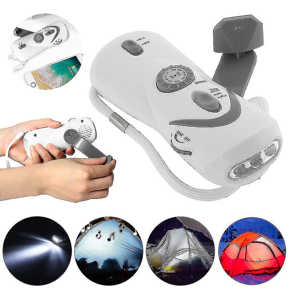 Crank Dynamo Emergency Led Flashlight Fm/am Radio Hand-cranked Mobile Phone Charger Home Emergency Supplies