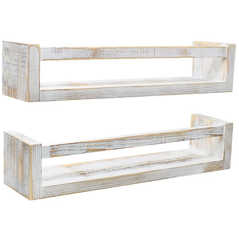 Sorbus Rustic Wood Floating Shelves 2-piece Set