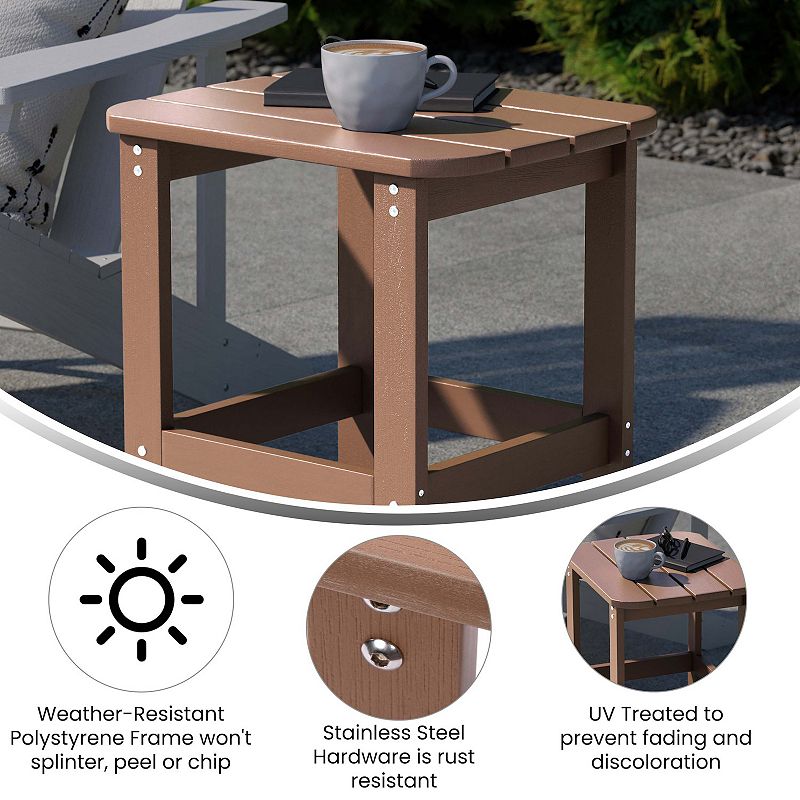 Flash Furniture Charlestown All-Weather Adirondack Side Table