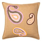 Greendale Home Fashions Paisley Burlap Throw Pillow