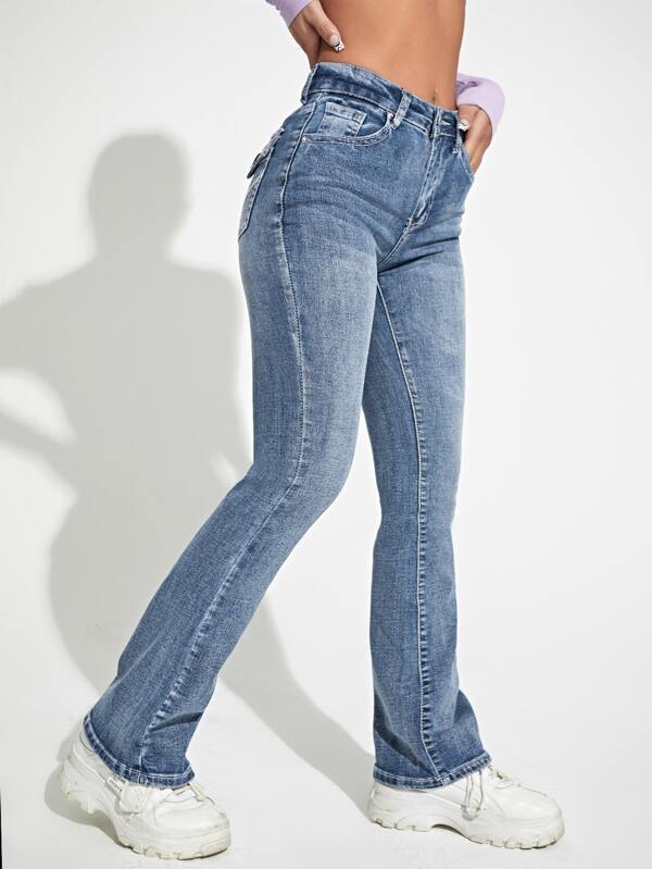Solid Washed Jeans