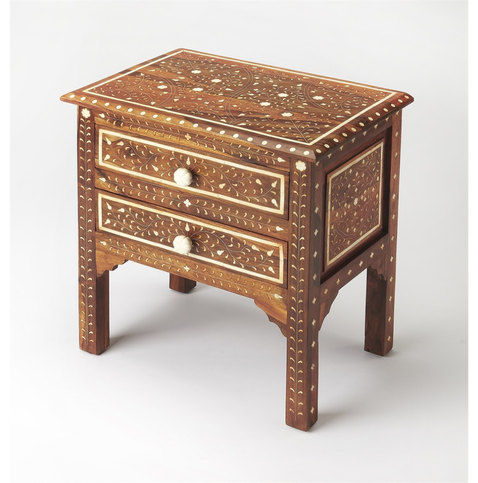 Chevrier Wood  ampBone Inlay Accent Chest   Mediterranean   Accent Chests And Cabinets   by BisonOffice  Houzz