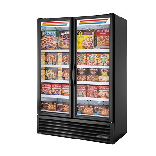 True FLM-54F-TSL01 Full Length Freezer Merchandiser， Two-Section， Hinged Left-Right