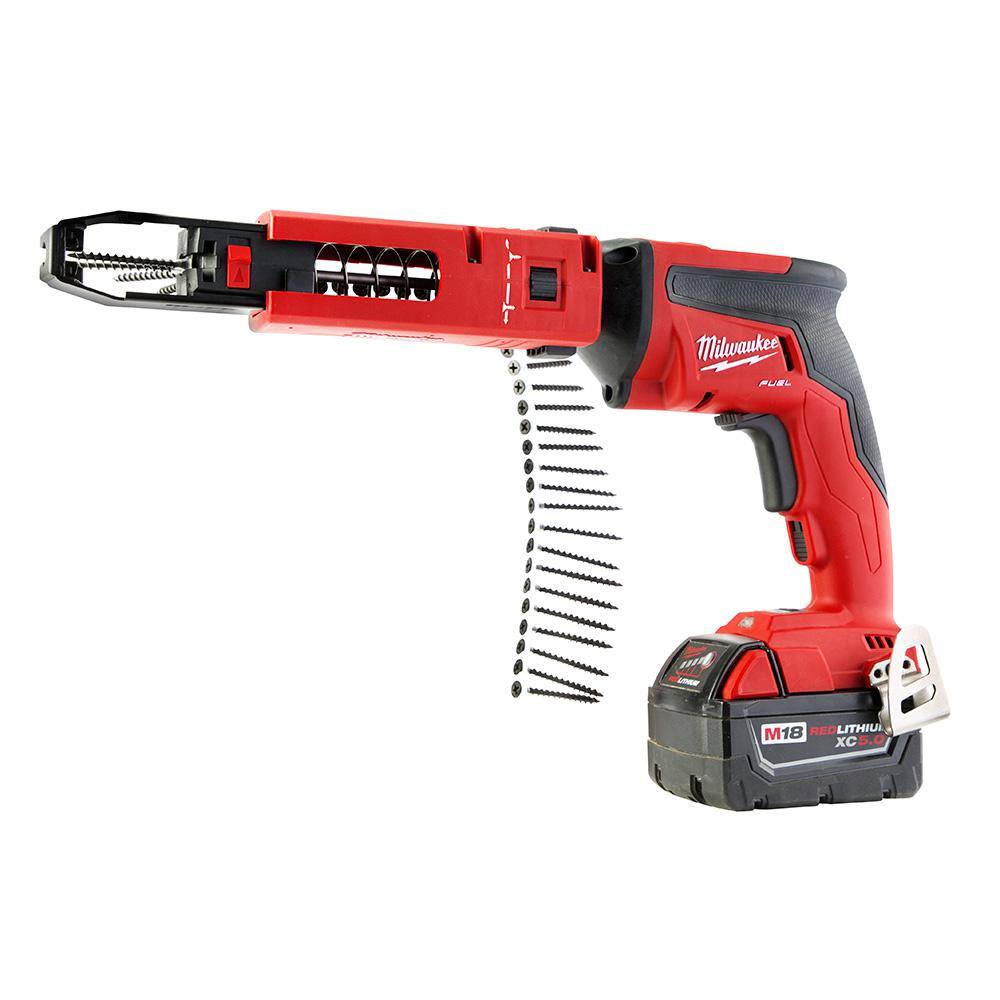 MW M18 FUEL 18V Lithium-Ion Brushless Cordless Drywall Screw Gun XC Kit with Collated Screw Gun Attachment 2866-22-49-20-0001