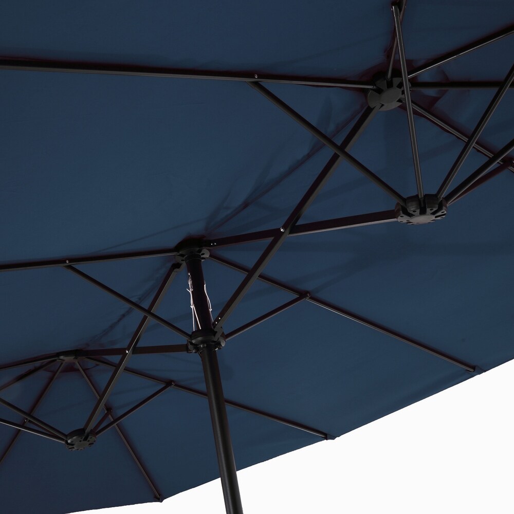 15x9ft Large Double Sided Rectangular Outdoor Twin Patio Market Umbrella