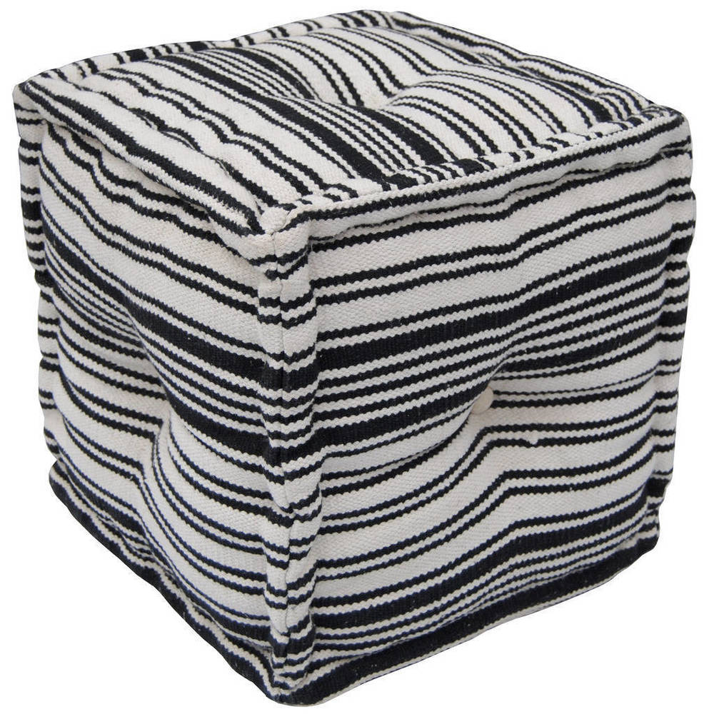 HERAT ORIENTAL Handmade Striped Cotton Ottoman (India)   16\