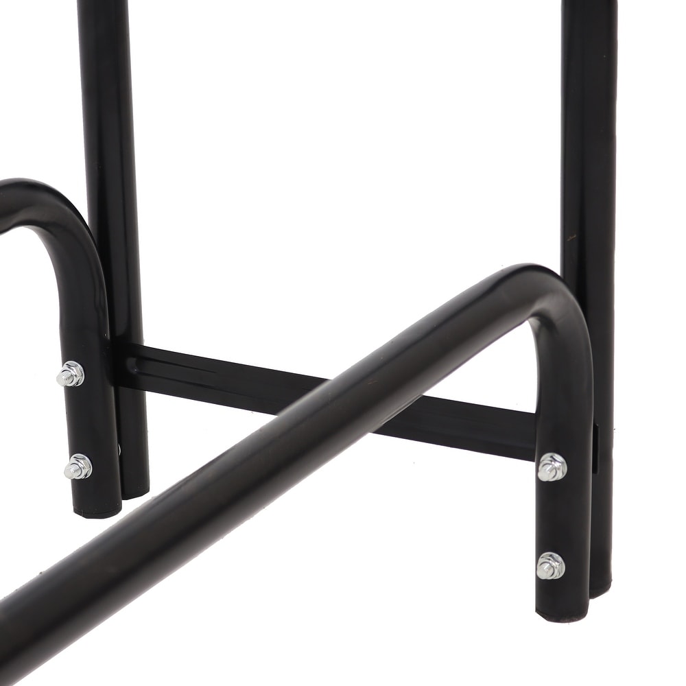 Sunnydaze Black Outdoor Waterproof Firewood Log Rack and Cover   8 Foot