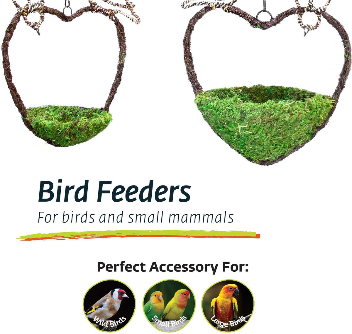 Galapagos Woven Bird Feeder， Sparrow， Fresh Green