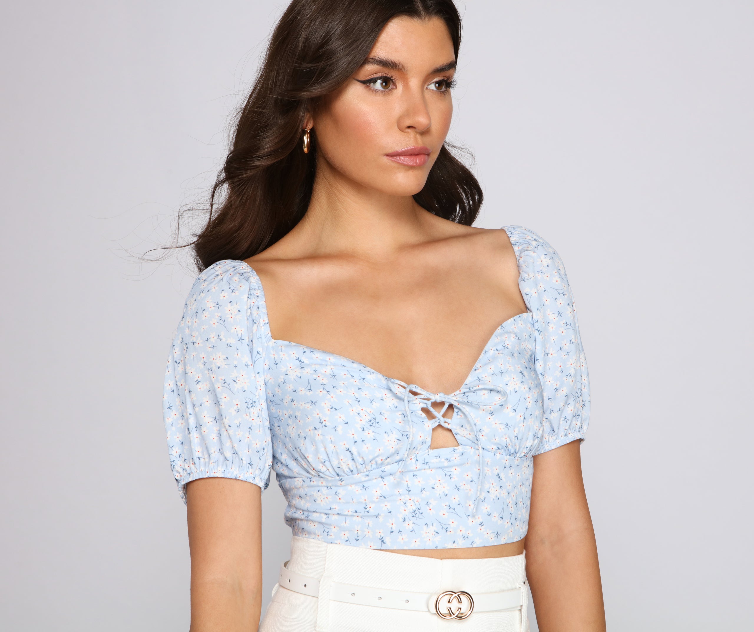 Pretty Chic Puff Sleeve Crop Top